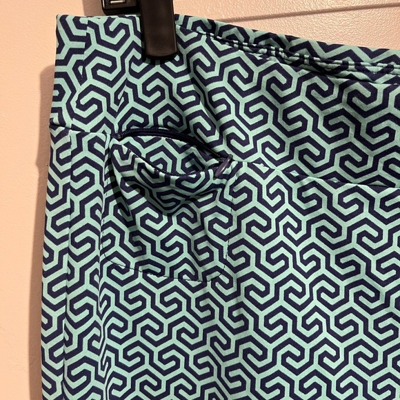 J.Mclaughlin Carmel Pants in Honeycomb Blue Patterned Stretch Flare Size XL - Picture 7 of 16